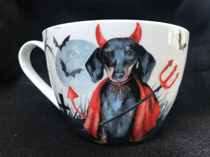 Little Devil Dachshund Halloween Coffee Mug