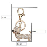 Rhinestone Dachshund Tassel Keychain