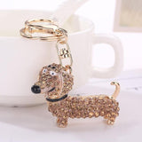 Rhinestone Dachshund Tassel Keychain