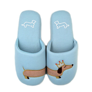 Dachshund Slippers - Blue